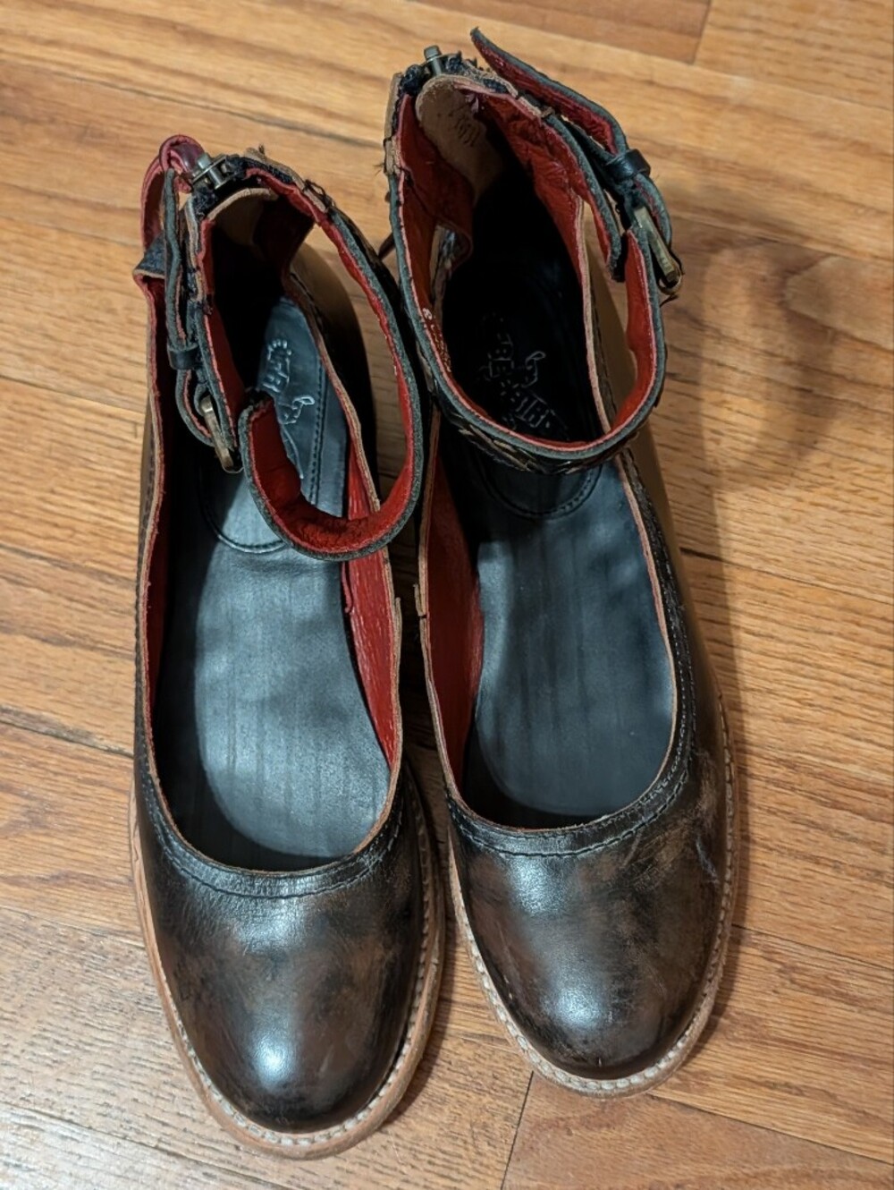 Freebird Moana Deep Brown Black Ankle Zip Flats - Picture 4 of 9